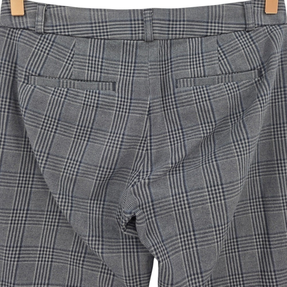 Banana Republic Womens 2 Sloan Navy Gray Plaid Ankle Pants - Picture 4 of 13